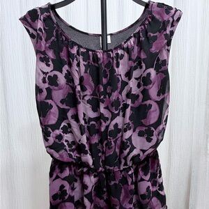 Elegant Purple and Black Women's Dress